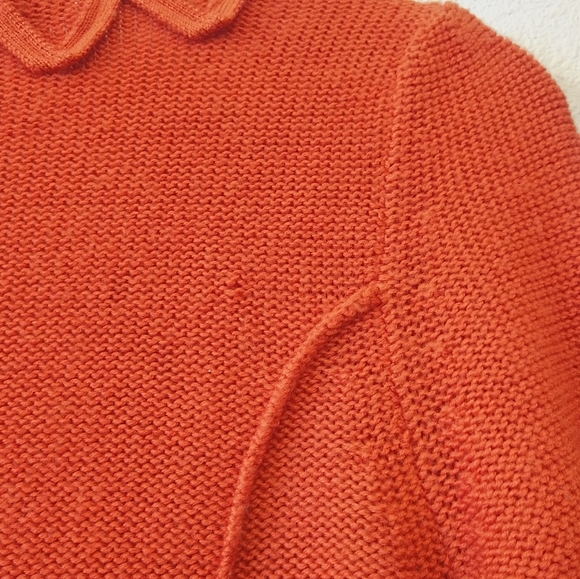 Charlie & Robin Orange Knit Cardigan Wool Sweater - Picture 5 of 8